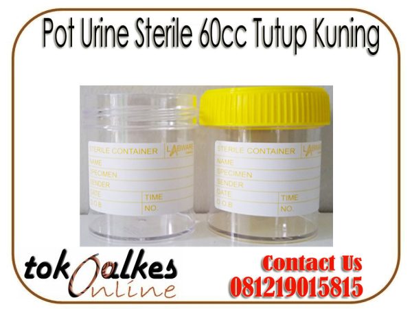 Pot Urine Sterile 60cc tutup kuning