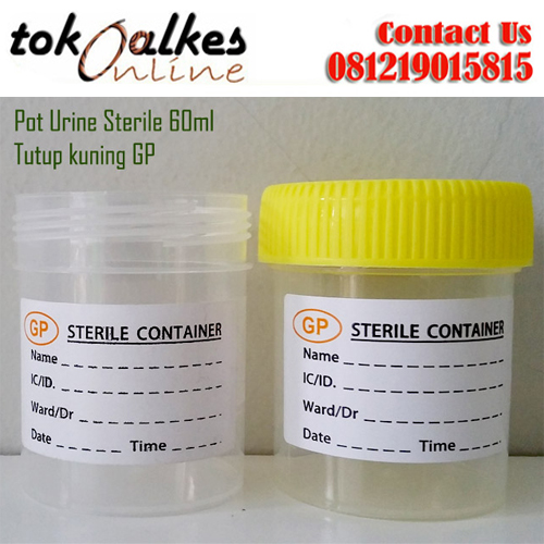 Pot Urine Sterile 60cc tutup kuning