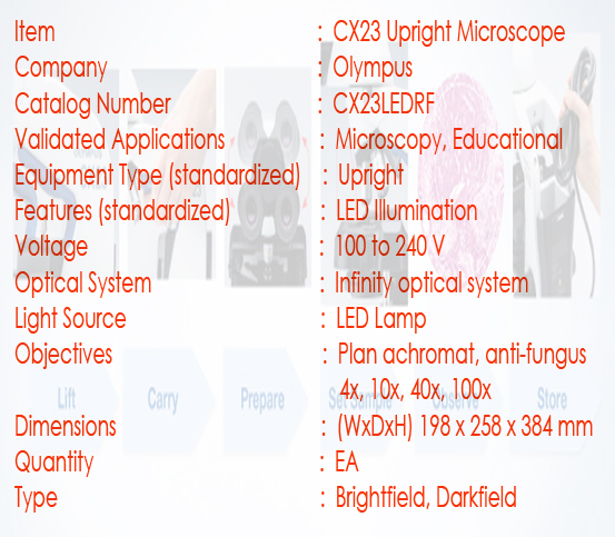 Spesifikasi Mikroskop CX23 Olympus